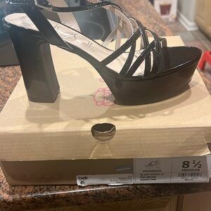 Sugar Black Patent Sandal-Bruno